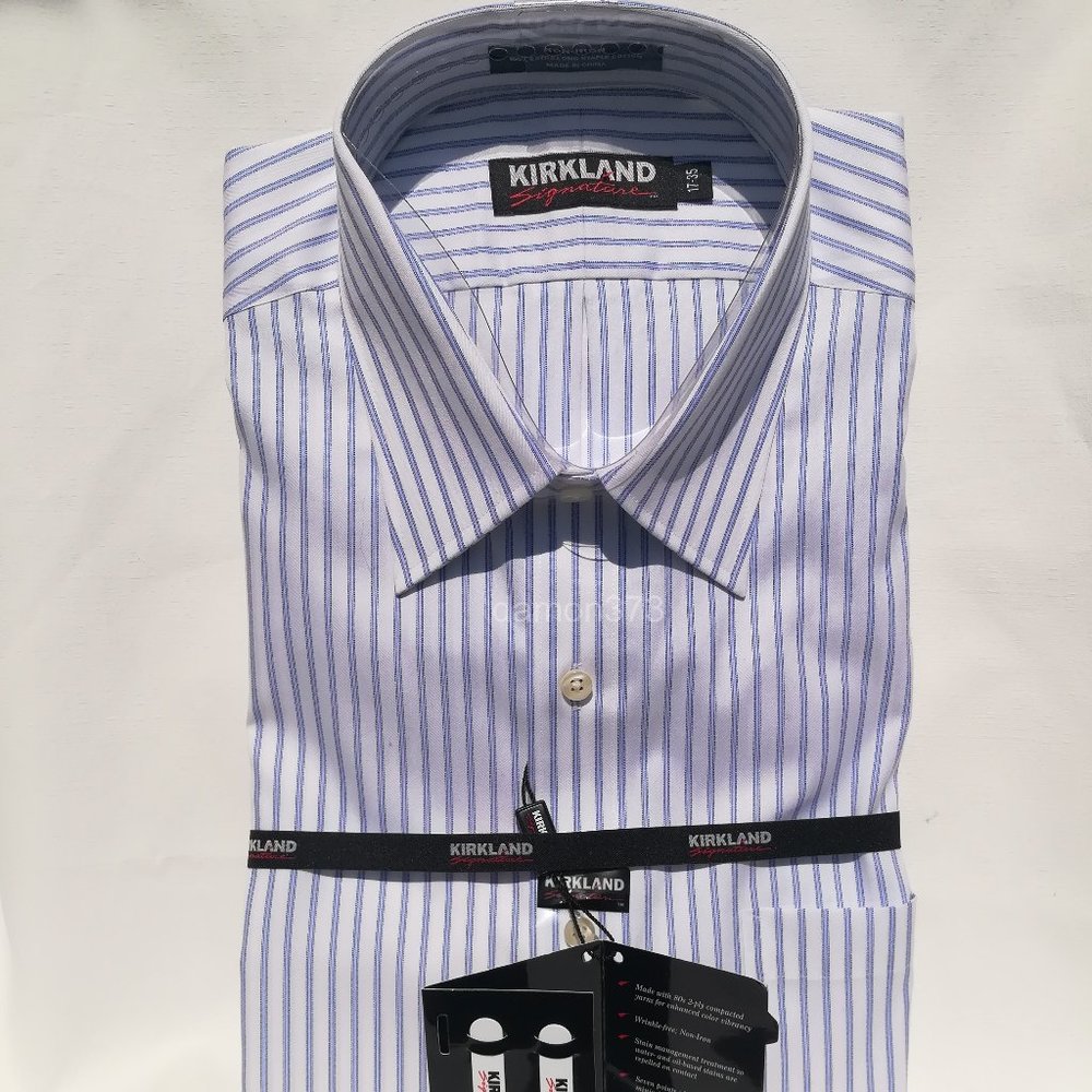 KIRKLAND Men's Non Iron Long Sleeve Dress Shirt